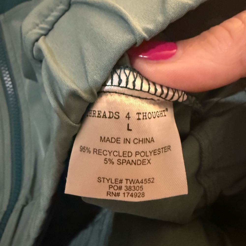 Teal and Light Green Colorblock Jacket - Picture 3 of 6